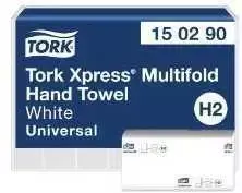 Tork „Xpress H2 Multifold“ dvisluoksniai rankšluosčiai, balti, 100 % perdirbti – (21 pakuotė x 226 vnt./dėžutėje)