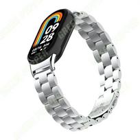 Dirželis, skirtas Mi Band 8 Apyrankės Metalinė apyrankė, skirta Xiaomi Mi Band 8 NFC nerūdijančio plieno Correa Miband 8 keitimo priedai For Xiaomi Mi Band 8 sidabras