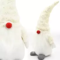 Saska Christmas baltas dekoratyvinis nykštukas 45cm