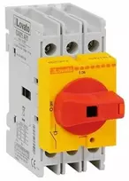 Lovato Electric 3P 40A jungiklio skyriklis, geltona/raudona rankenėlė, GA040ARY