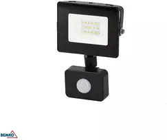 Bemko 10W LED prožektorius su judesio davikliu KASTEL, juodas, 4000K, IP65, 120°
