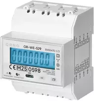Orno 3 Fazowy Trifazis elektros skaitiklis, 100 A, RS-485 prievadas, MID, 4 moduliai, DIN TH-35 mm, paruoštas PV sistemoms