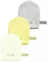 Glov „Vanduo-Only Skin Baby Banana + Ivory + Sidabrinis Stone“ 3 makiažo valymo ir veido valymo pirštinių pakuotė