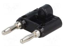 Stackable safety shunt | banana 4mm plug x2 | 15A | black | 41mm