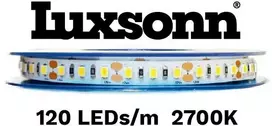 14,4W/m LED juosta LUXSONN, SAMSUNG diodai 2835, DC24, 120 LED/m, 2700K, 5m ritė