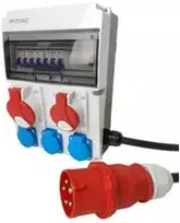 DV-0287-F Statybinis skirstomasis skydas JUN-S/FI 1x 32A 1x 16A 3x230V su IP44 kabeliu DOKTORVOLT 0287