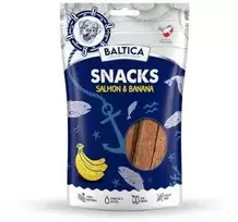Gyvūnų maistas - BALTICA užkandžiai su lašiša ir bananas (hipoalerginiai, be grūdų, 80g)