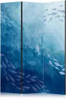 Artgeist Pertvara - Schools of Fish - Luminous Clusters of Fish in Mėlyna Hues Amidst the Sea Depths