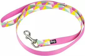Julius-K9 MoreColor Basic Pavada Retro 120cm – Tvirtas juostinis pavadėlis su spalvingu trikampiu raštu