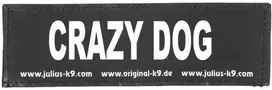 Julius K9 Crazy Dog Patch rinkinys – Velcro tvirtinimas, mažas dydis, 2 vnt.