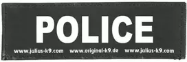 Julius K9 Policijos pleistrų rinkinys – didelis Velcro tvirtinimas, 2 vnt., pritaikytas pavadėliams
