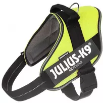 Julius K9 IDC Powair pakabėlis Neon – Lengvas, kvėpuojantis neoninės geltonos spalvos pakabėlis, XL dydis