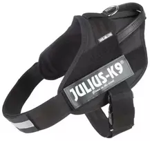 Julius-K9 IDC Stealth Powerharness Juoda – Taktinis šunų antkaklis su saugiu prigludimu, 2 dydis