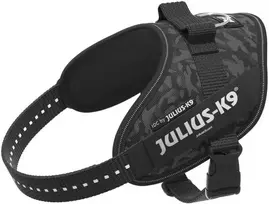 Julius-K9 IDC Powerharness Night Camo – Atspindintis juodo kamufliažo diržas, Mini dydis