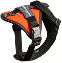 Julius-K9 IDC Longwalk Light Harness UV Oranžinis – Lengvos konstrukcijos žygio balnelis su GPS kišene, Dydis M
