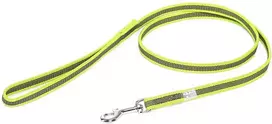 „Julius K9 Color & Gray Supergrip“ pavadėlis – neslystantis, neono geltonumo, 120cm x 14mm, ergonomiška rankena