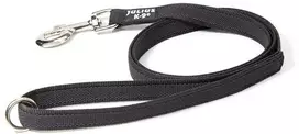 Julius K9 Color & Gray Supergrip pavadėlis – neslystanti juoda pavadė su rankena ir žiedu, 1,4x120cm