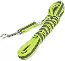 Julius K9 Supergrip Color & Gray Treniravimo pavadėlis – Neono geltonumo, 300cm x 20mm, Ergonomiška rankena