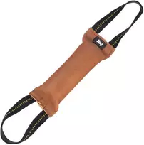 Julius-K9 odos traukimo žaislas – rudas, 25cm, dvigubos rankenos, patvari treniruočių priemonė