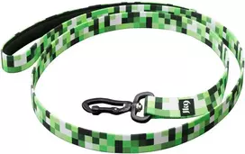 Julius-K9 MoreColor Pixelfield Pavada 120cm – Neopreninė Rankena, Žalias Pixel Juostelės Dizainas