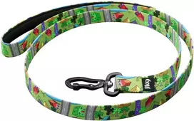 Julius-K9 MoreColor Daycare pavadėlis 120cm – Neopreno rankena, spalvotas miesto raštas, tvirta juosta