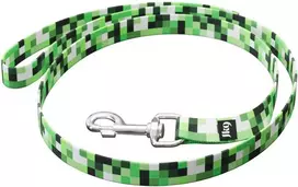 Julius-K9 MoreColor Basic Pavadėlis Pixelfield 120cm – Patvarus diržo pavadėlis, „Žalias Pixel“ dizainas
