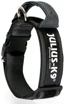 Julius K9 Color&Gray Diržas su rankena – 40mm pločio, saugos užraktas, juodas, patvarus dizainas