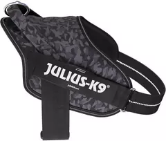 Julius-K9 Power & More diržas Naktinio kamufliažo raštas – Adaptive pavadėlio žiedas, juodas kamufliažas, XXL dydis