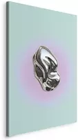 Artgeist Paveikslas - Metallic Form - Abstract Sculpture on a Mint Background with a Violetinė Halo