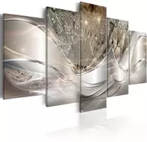 Artgeist Paveikslas - Sparkling Dandelions (5 Parts) rusvai gelsvas Wide