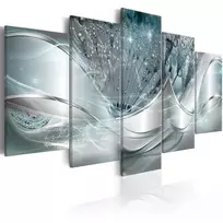 Artgeist Paveikslas - Sparkling Dandelions (5 Parts) Mėlyna Wide