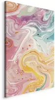 Artgeist Paveikslas - Colorful Chaos - Dynamic Shapes in Shades of Rožinė Geltona and Mėlyna
