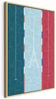 Artgeist Paveikslas - Graphic Illustration of a Swimming Pool Against the Backdrop of the French Flag