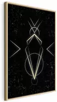 Artgeist Paveikslas - Symmetry of Shapes (1-part) - Graphic Motif in Juodas Shade
