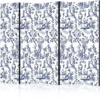 Artgeist Pertvara - Rome and Botany - Mėlyna Pattern with a Greek and Plant Motif