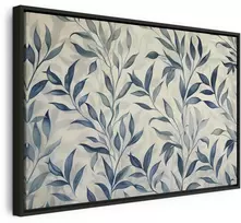 Artgeist Paveikslas - Leaves in Mėlyna Color Delicate Botanical Motif