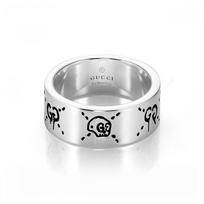 Gucci Ybc455318001  455318 J8400 0701  Vaiduoklio Kaukolės 9mm Sidabrinis Žiedas YBC455318001 (06)
