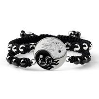Yin Yang Drakonas Tai Chi Poros Apyrankės Juoda Balta Derinanti Rankų Darbo Pintos Apyrankės Draugystei Virvės Papuošalai Meilužio Dovana CHINA black