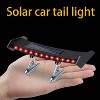 Mini Solar Tail Light Universal LED Car Rear Spoiler Flashing Warning Waterproof Wing with Smart Sensor Modified 1 Pc