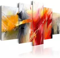 Artgeist Paveikslas - Magnolias over Water (5 Parts) Wide Pilkas