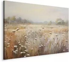 Artgeist XXL paveikslas - Impressionist meadow – field landscape in a pastel colour palette