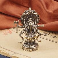 Vintage Brass Thai Desktop Ornament Elephant Nose God Of Wealth Bronze Sculpture Craft Antique Decoration Old Coppe