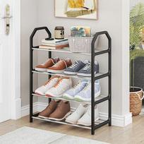 Simple Shoe Rack Metal Shoes Shelf Footwear Shoe Rack Living Room Space Saving Shoes Organizer Stand Holder Black Shoe Shelf juoda
