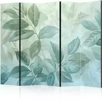 Artgeist Pertvara - Large Leaves in Žalias-Mint Shades - Botanical Motif