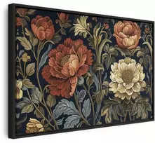 Artgeist Paveikslas - Tapestry Large Flowers Retro Floral Motif in Kilim Style