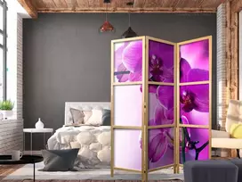 Artgeist Japoniška kambario pertvara - Violet Orchids I