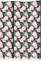 Artgeist Pertvara - Peonies - Rožinė Flowers and Žalias Leaves on a Graphite Background