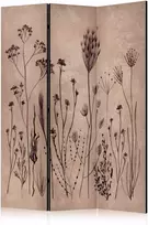 Artgeist Pertvara - Plant Vintage - Delicate Field Flowers on a Background in Lime Wash Technique