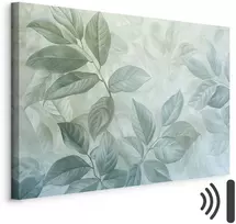Artgeist Paveikslas - Large Leaves in Shades of Žalias-Mint: Botanical Motif