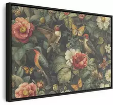 Artgeist Paveikslas - Flowers, birds and butterflies – vintage-style illustration